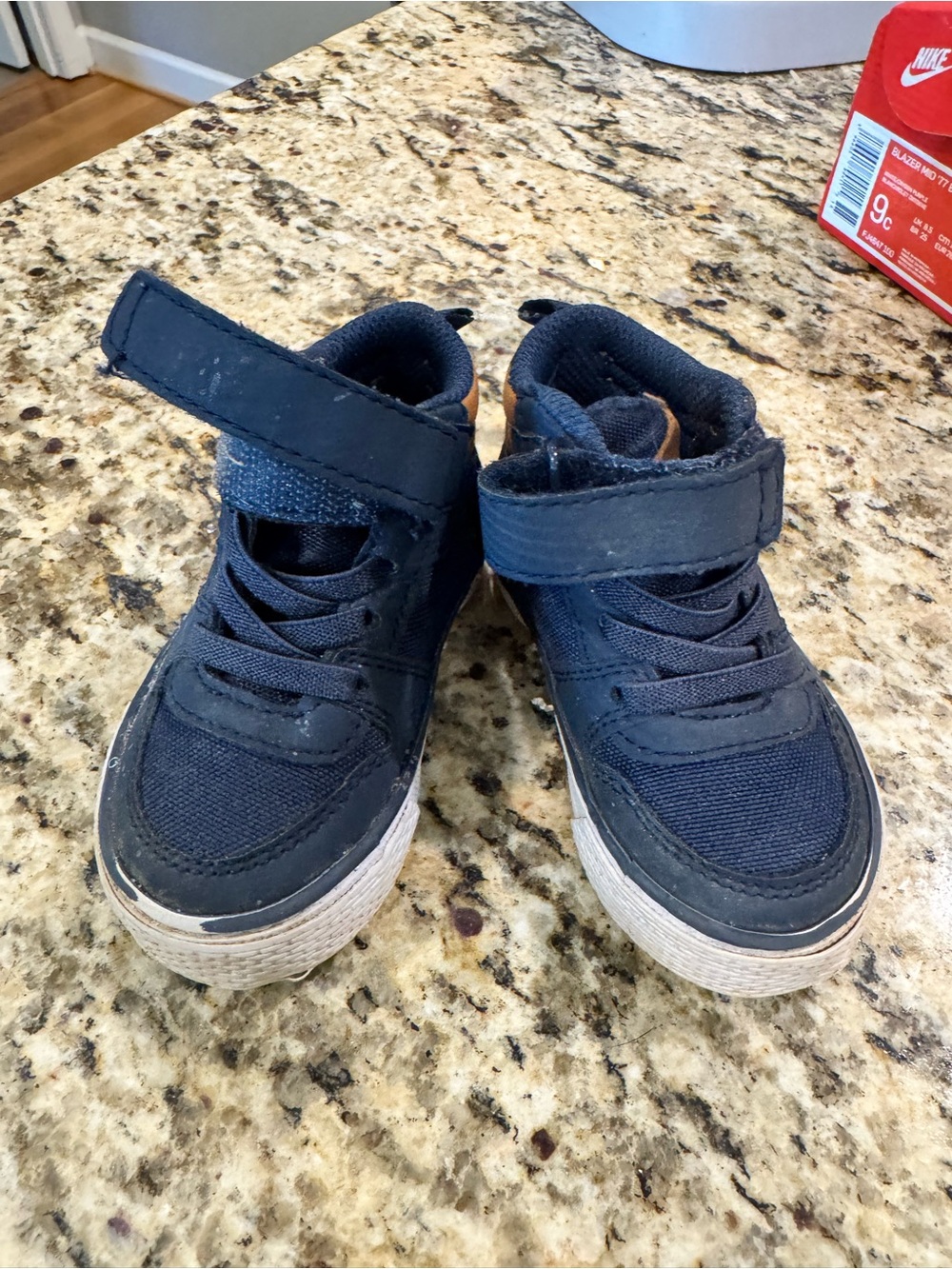 The Children's Place Navy High-Top Sneakers with White Soles